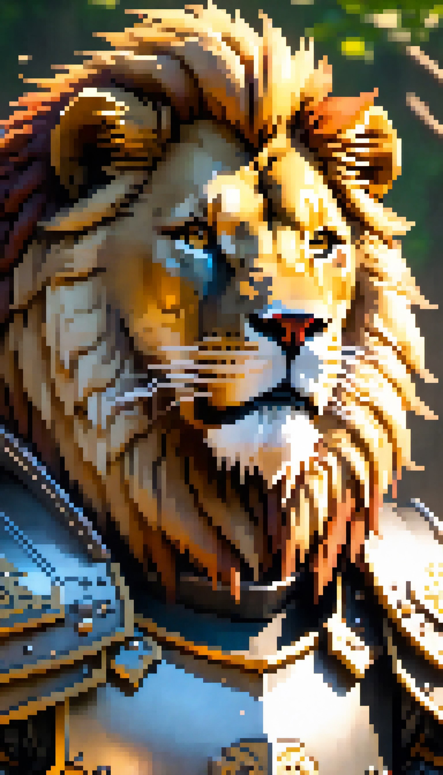 a lion in armor poses for a picture, cinematic close shot XL 0.jpg